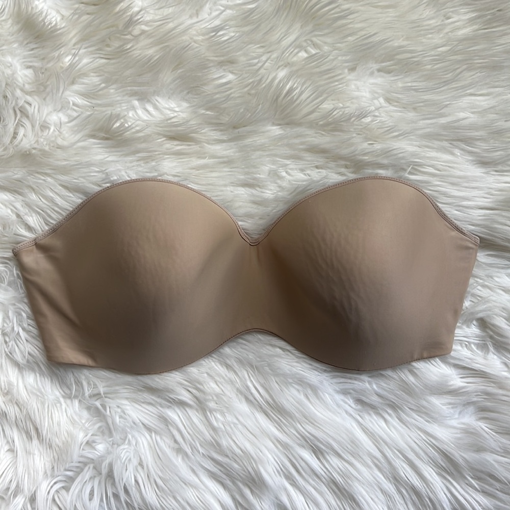 Maidenform Strapless Underwire Bra 40DDD Nude Beige Molded Padded